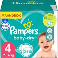 Pampers - Baby Dry - Maat 4 - Maandbox - 216 luiers - 9/14 KG