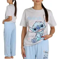 Sarcia.eu DISNEY Stitch Katoenen pyjama voor dames, tweedelige pyjama met korte mouwen en een lange broek, L
