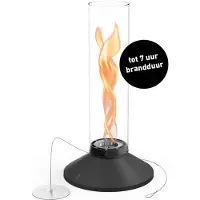Höfats SPIN X Tafelvuur 1200 zwart extra lange brandduur, rook- en roetvrije tafelhaard voor binnen en buiten, voor tafeldecoratie, verwarmende vuurkolom