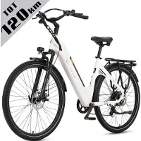 TTGO C3 Elektrische Fiets - 250W Motor - 36V18Ah Accu - Max Snelheid 25km/u - 28 Inch Banden - Max Bereik 80-120km - Shimano 7 Versnellingen - Wit