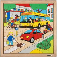 Educo Verkeerspuzzel 34x34cm De weg 49 stukjes - - Educatief speelgoed