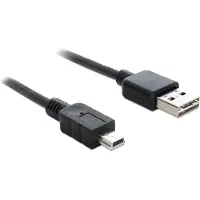DeLOCK Mini USB naar Easy-USB-A kabel - USB2.0 - tot 2A / zwart - 2 meter