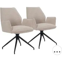 Multifurn eetkamerstoel Jill - draaibaar - boucle taupe - set van 2