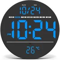 TYME Digitale Wandklok LED - Goed Leesbaar - Stille Wandklok -