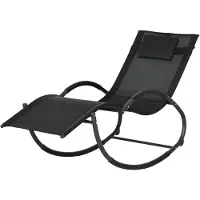 4Goodz Schommelstoel tuin ligstoel met hoofdsteun 155x61x88 cm -