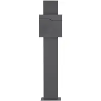 ML-Design Brievenbus 37x36,5x11 cm antraciet/houtlook staal