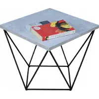 FutuStal 2K40 Serie - Salontafel - 40x40 cm - Zwart Dradenframe - Betonlook Blad
