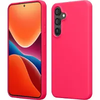 Kwmobile telefoonhoesje geschikt voor Samsung Galaxy S25 - Hoesje met siliconen coating - Smartphone case in neon roze