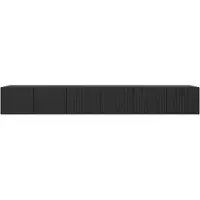 MargaretHadas24 Margaret Hadas24 TV-kast Noe, tv-meubel, tv-kast, 300 cm, hangend, modern design, woonkamer, wandmontage, zwarte tv-meubels, zwart
