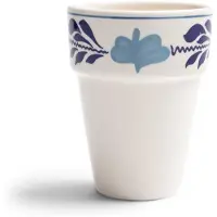 Boerenbont Boerenblauw Melkbeker 0,25L Decor 6st Wit wit Aardewerk Beker
