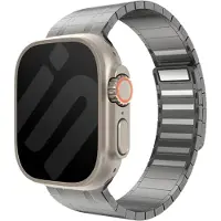 Strap-it Premium magnetisch stalen band Apple Watch 1/2/3/4/5/6/7/8/9/10/11/SE/SE2/SE3/Ultra (2/3) - Maat: 44/45/46/49mm - Titanium Grijs