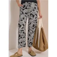 Cecil Dames 7/8-broek met High Waist en Wide Leg pijpen in een Loose Fit pasvorm - Zwart - L
