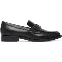 GUESS Dames Leren mocassins Beliso zwart (40), Leer, Plat, Geen, Casual, Klassiek FLTBSOLEA14