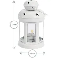 Semoic 5X Vintage Metalen Hangende Kaarslantaarns, Theelichthouder, Kandelaar voor Bruiloft, Thuis, Verjaardagsfeestjes Cadeau - Wit