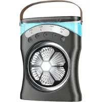 Nexxt Mistventilator met Led - Usb Oplaadbaar - Nevelventilator - Tafelventilator - Zwart