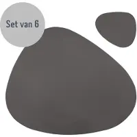 Krumble Placemat en onderzetter - 2 stuks - Design placemat set met onderzetter - PU leer - Zilver