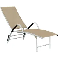 Syfax Ligbed textileen en aluminium crèmekleurig