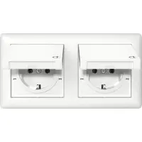 Gira Dubbele Schuko IP44 Stopcontact Met Scharnierende Afdekking Standaard 55 - 415803