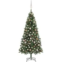 Prolenta Maison Exclusive - Kunstkerstboom met verlichting, ballen en kegeltjes, 180 cm