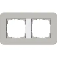 Gira 0212412 Afdekraam, 2-voudig, E3, grijs/reinwit, glanzend, soft-touch