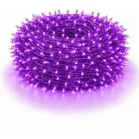 Rosikey 30 meter, 300 LED's, 8 lichtmodi, lichtketting, stroomaangedreven, kerstverlichting, transparante kabel, decoratieve verlichting voor binnen, feestverlichting, tuin, kerstboomverlichting, paars