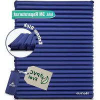 Markenlos Ultralichte, opblaasbare campingmatras in marineblauw, formaat XL, geschikt voor 2 personen