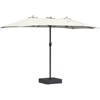 Syfax Tuinparasol Zand en Antraciet 385 x 209 x 244 cm Polyester