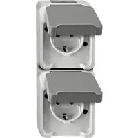 Merten MEG2329-8029 Wandcontactdoos dubbel Compleet 1 stuk(s)