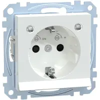 Merten MEG2304-0325 stopcontact met verhoogde bescherming tegen aanraking + lichtuitlaat, kleur: M-Pure, actief wit/glanzend