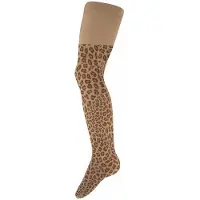 Ewers Meisjespanty - Beige met Luipaard Print - Wilde Dieren Vlekjes - 40 DEN-122/128