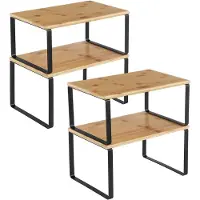 Songmics - Kruidenrek - Kruidenrek 4-Delig Set - Stapelbare Kruidenhouder - Uitbreidbare Keuken Organizer - Metalen Frame