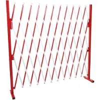 MCW Afzetting -B34, schaarhek, uitschuifbaar hekwerk, aluminium rood-wit ~ hoogte 153 cm, breedte 36-300 cm