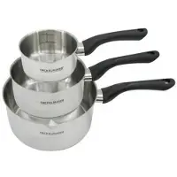 Fackelmann Set 3 steelpannen 12 16 en 20 cm roestvrij staal Geneva