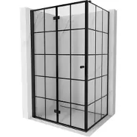 Mexen Mist-F opvouwbare douchecabine links 70 x 75 , zwart raster, zwart - 8A6T-070-075-70-77-L