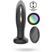 Vuxen IY Tainy - Stotende Buttplug met Ledverlichting en Afstandsbediening - Zwart