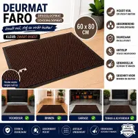 Wicotex - Deurmat - Schoonloopmat Faro - Afmeting 60x80cm - Kleur Zwart Roest