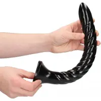 Ouch! Swirled Anal Snake Dildo 30 cm - Zwart