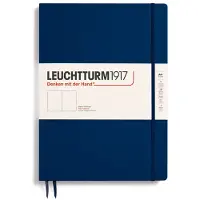 Leuchtturm - Notebook Hardcover Master Slim A4+ - 123 Numbered Pages for Writing and Journaling (Navy Plain)