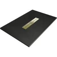 Mexen Toro rechthoekige douchebak SMC 130 x 90 , zwart, gouden afdekplaat - 43709013-G