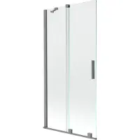 Mexen Velar 2-delige verschuifbare badwand 90 x 150 , transparant, gun metal - 896-090-000-01-95