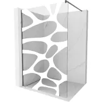 Mexen Kioto douchewand Walk-in 130 x 200 , witte golf 8 mm, gun gray geborsteld - 800-130-101-66-97