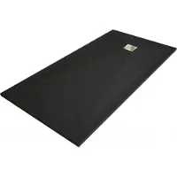 Mexen Stone+ rechthoekige composiet douchebak 180 x 70 , zwart, gouden afdekking - 44707018-G