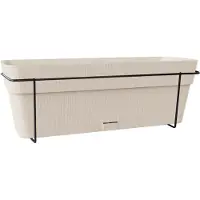 Stefanplast Balkonbak 'Ethica' - Bloembak voor balkon - Met ophangbeugel - 50 cm - Kalkwit
