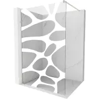 Mexen Kioto douchescreen Walk-in 120 x 200 , witte golf 8 mm, geborsteld nikkel - 800-120-101-97-97