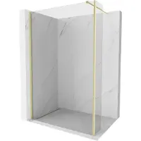 Mexen Kioto douchewand Walk-in 155 x 30 , transparant, goud geborsteld - 800-155-212-55-00-030