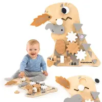 Mamabrum 3-in-1 Kinder Ezelschilderbord – Magnetisch & Krijtbord met Papierrol – Verstelbare Houten Tekentafel