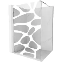 Mexen Kioto douchewand Walk-in 80 x 200 , witte golf 8 mm, chroom - 800-080-101-01-97