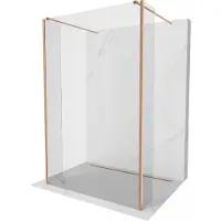 Mexen Kioto vrijstaande douchewand 135 x 30 x 30 , transparant, geborsteld koper - 800-135-030-222-65-00-030