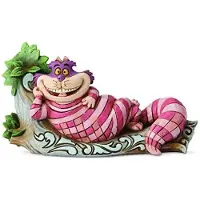 Disney Tradities door Jim Shore Alice in Wonderland Cheshire Cat on Tree Beeldje 2,72 Inch Veelkleurig