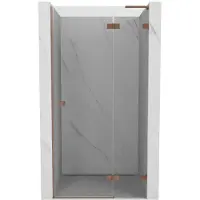 Mexen Lunar L draaideur douchedeur rechts 100 , transparant, geborsteld koper - 834L-100-000-65-00-P